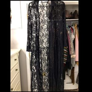 Zara black mesh midi dress/jacket